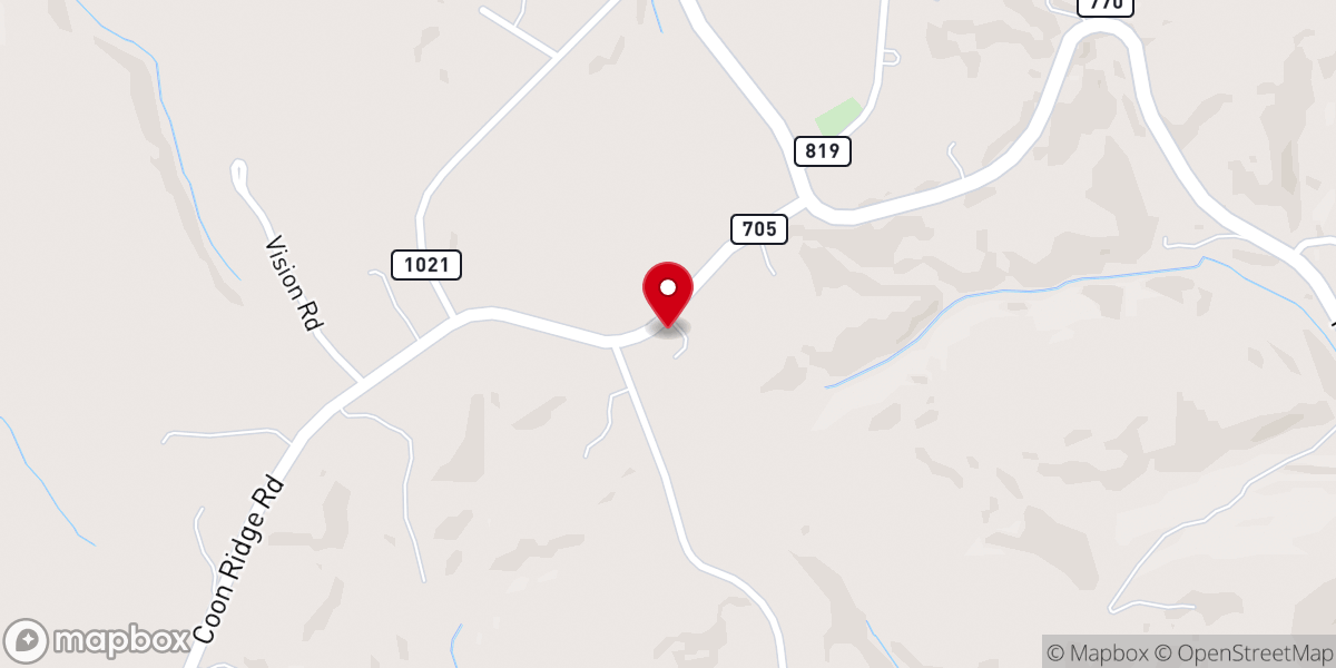 Map showing location of Dalton Hill Christian Church
