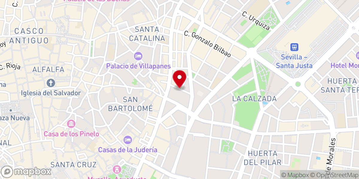 Map showing location of Monasterio de San Agustín