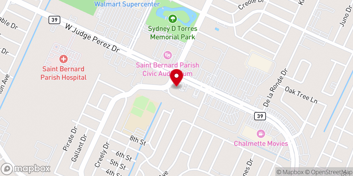 Map showing location of 2019 Louisiana Crawfish Festival