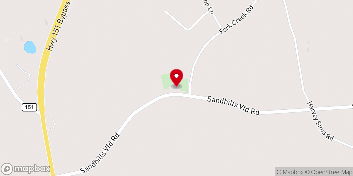 Map showing location of Fork Creek Church
