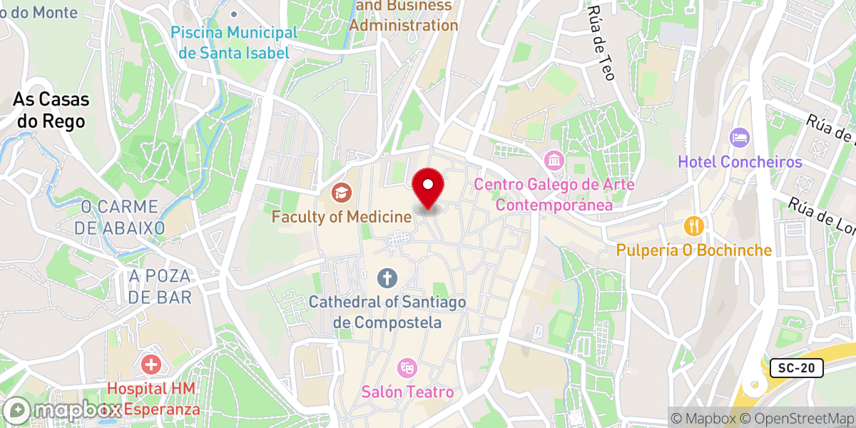 Map showing location of Pensión con Encanto San Martiño Pinario