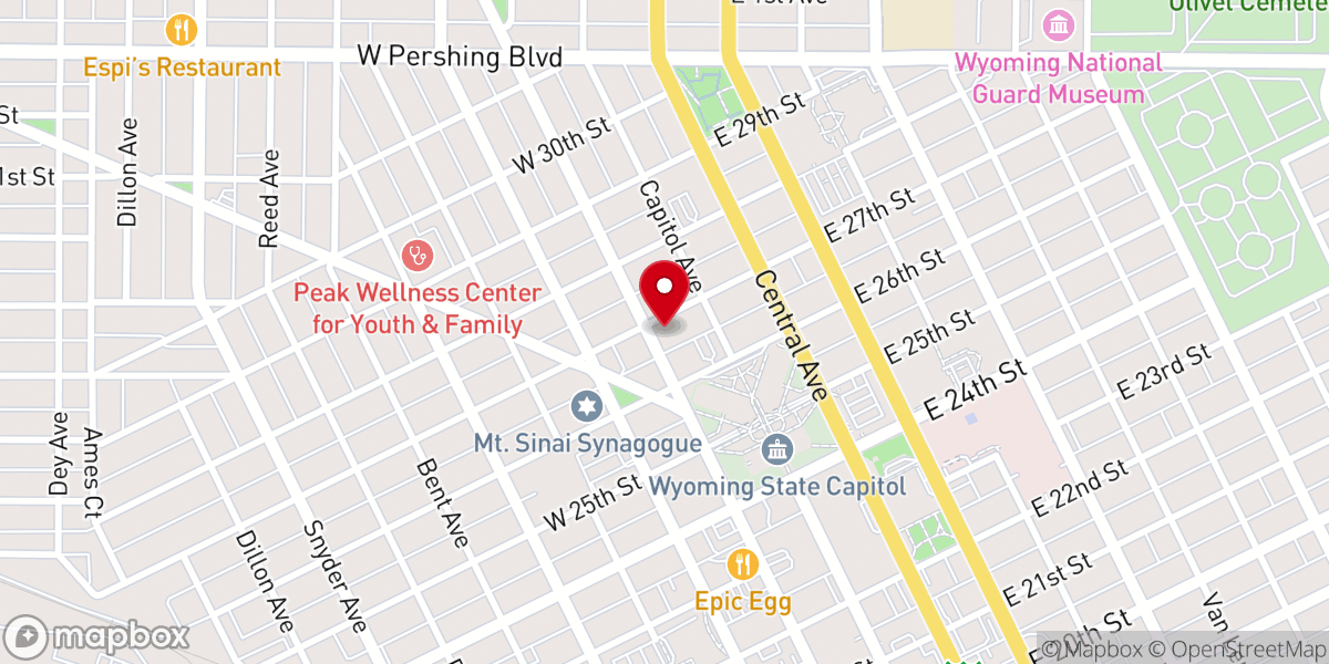 Map showing location of First Christian Church