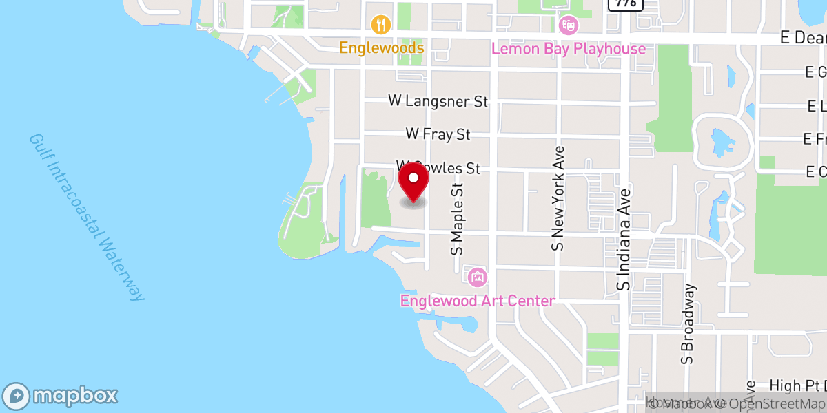Map showing location of Grace Community Church of Englewood is now Florida Bible Church