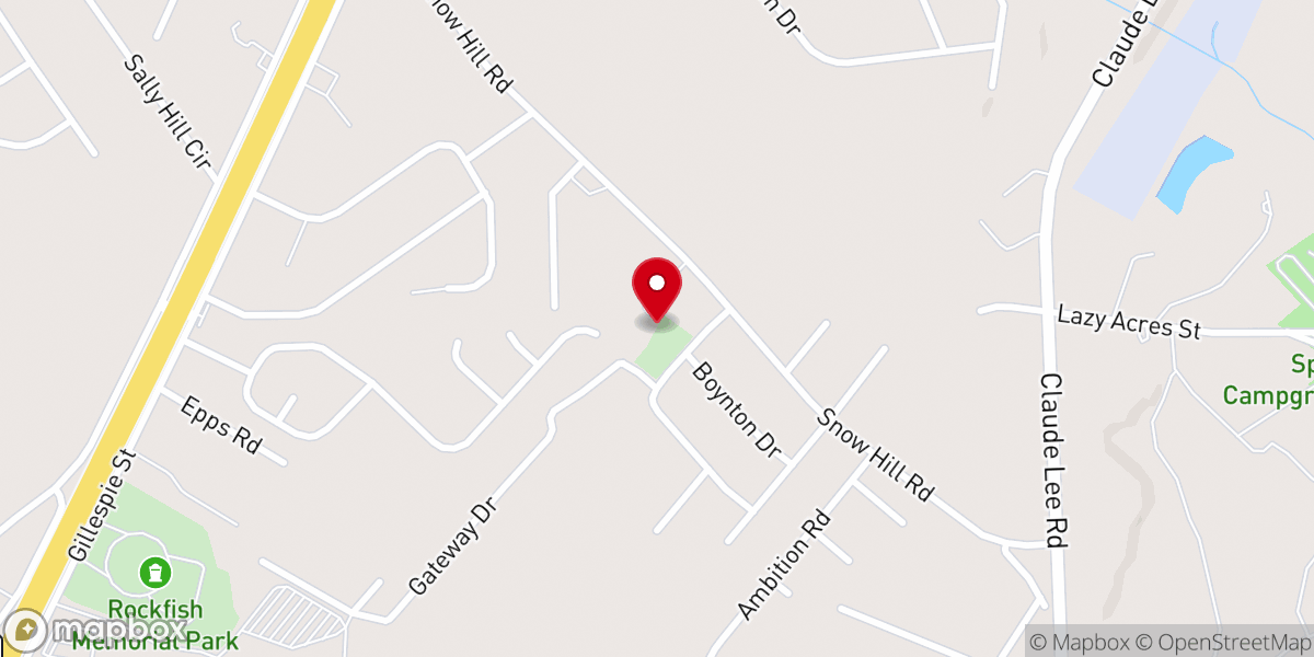 Map showing location of Snow Hill AME Zion Church