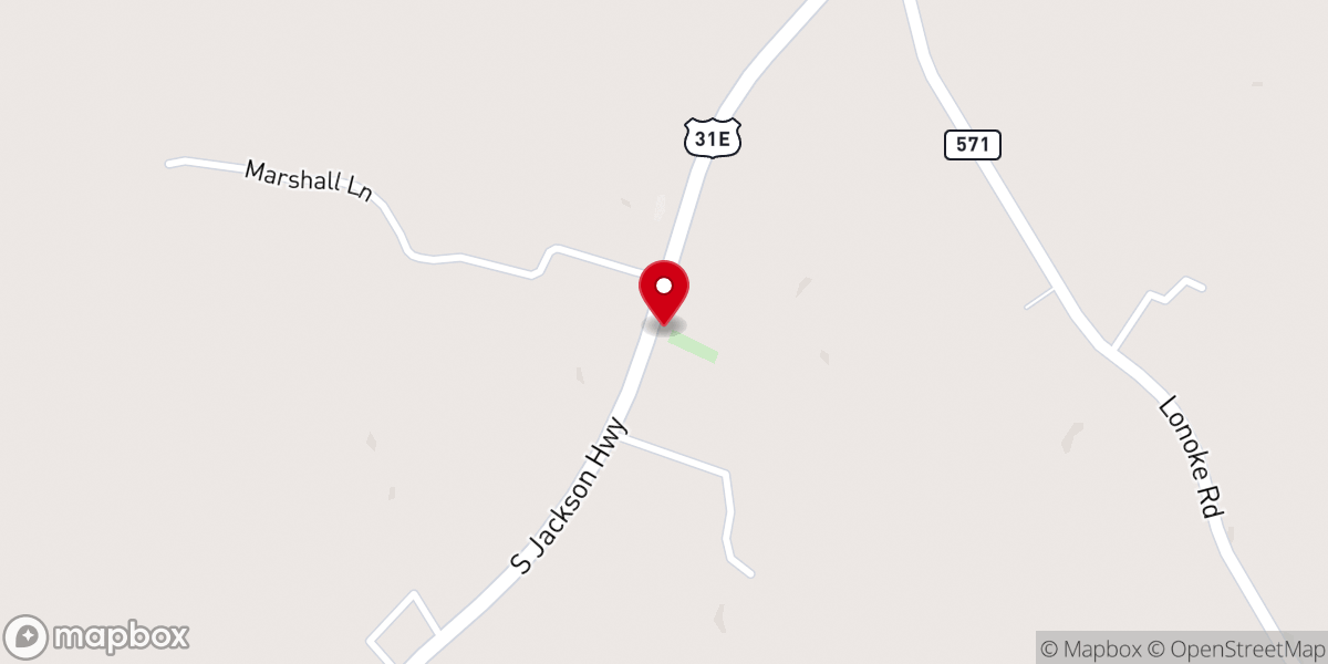 Map showing location of Bear Wallow Baptist Church