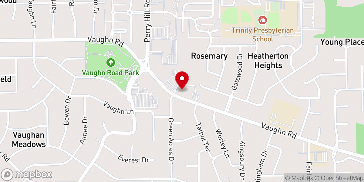 Map showing location of Evangel Church