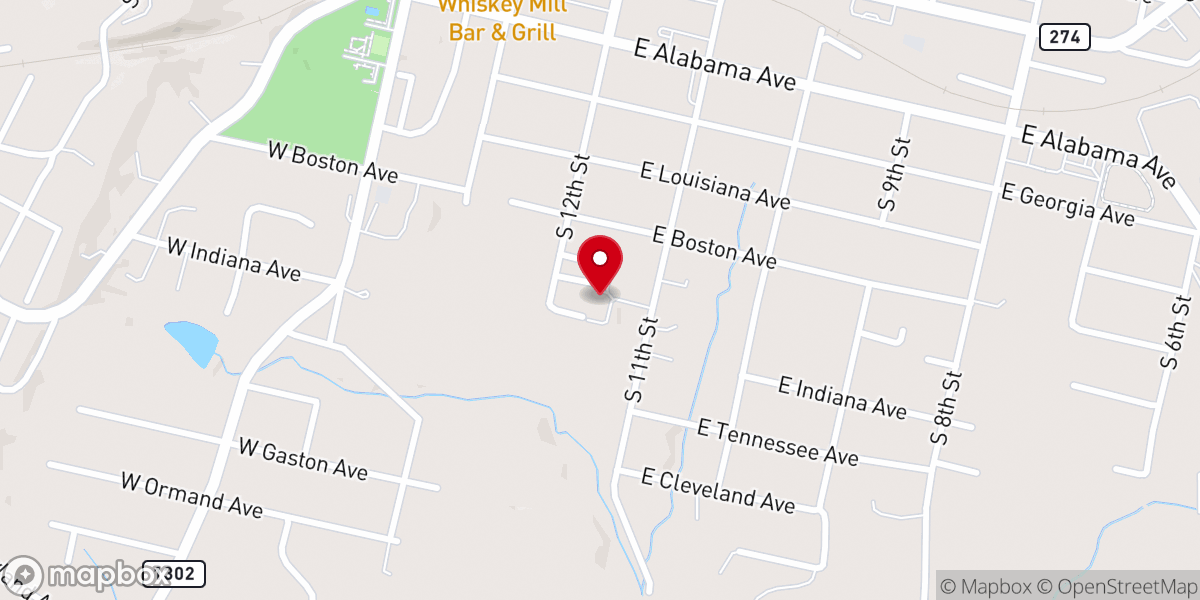 Map showing location of New Life Baptist Church
