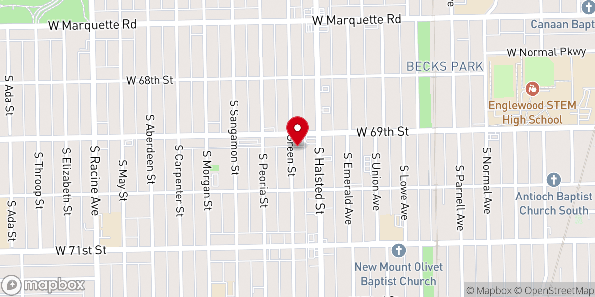 Map showing location of Unity Church of God in Christ