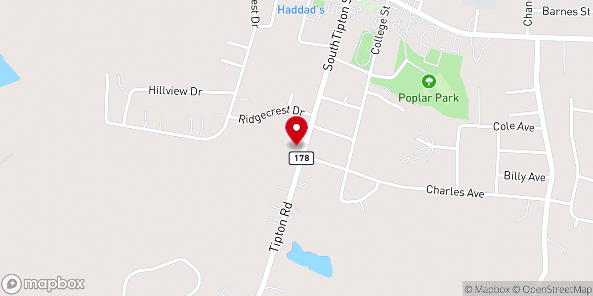 Map showing location of Munford Church of Christ