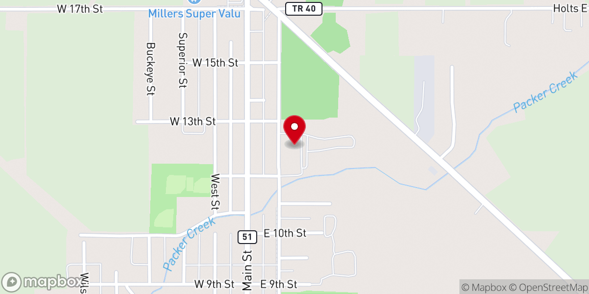 Map showing location of St. John's United Church of Christ, Genoa, OH