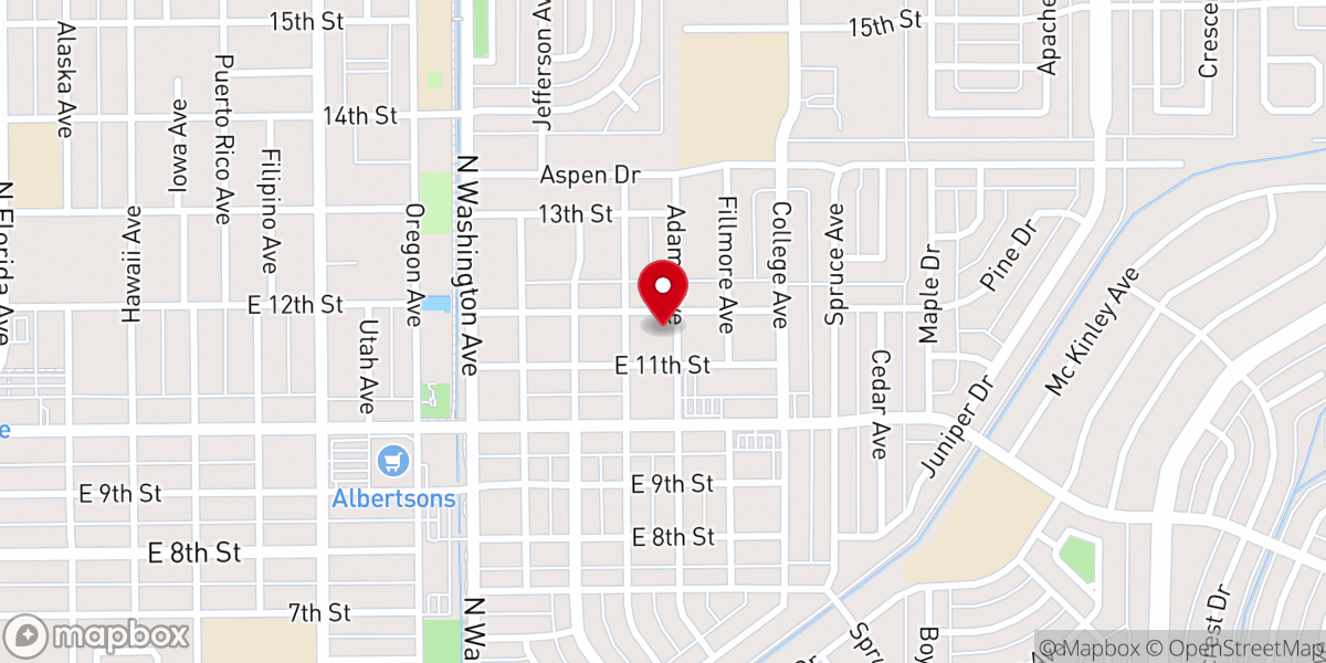 Map showing location of Immanuel Baptist Church