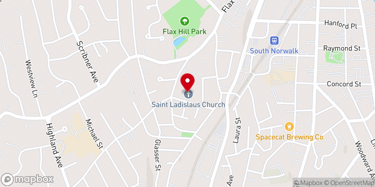 Map showing location of West Norwalk Church