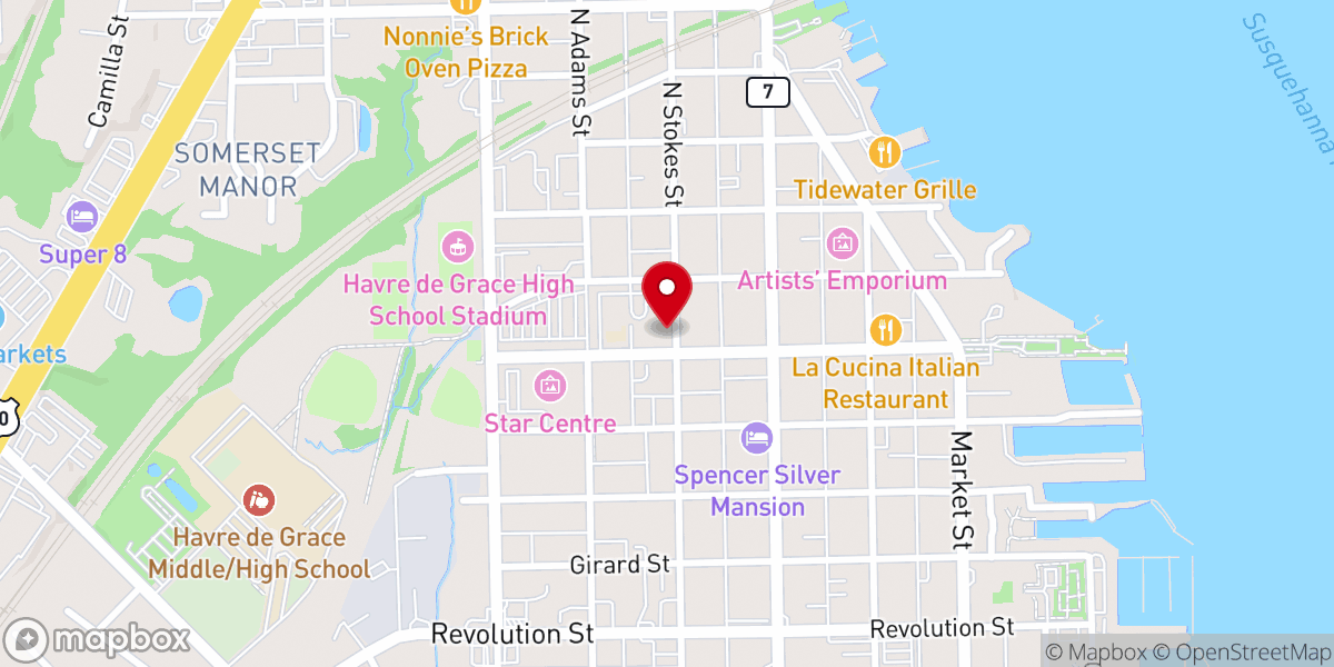 Map showing location of St. Patrick's Church