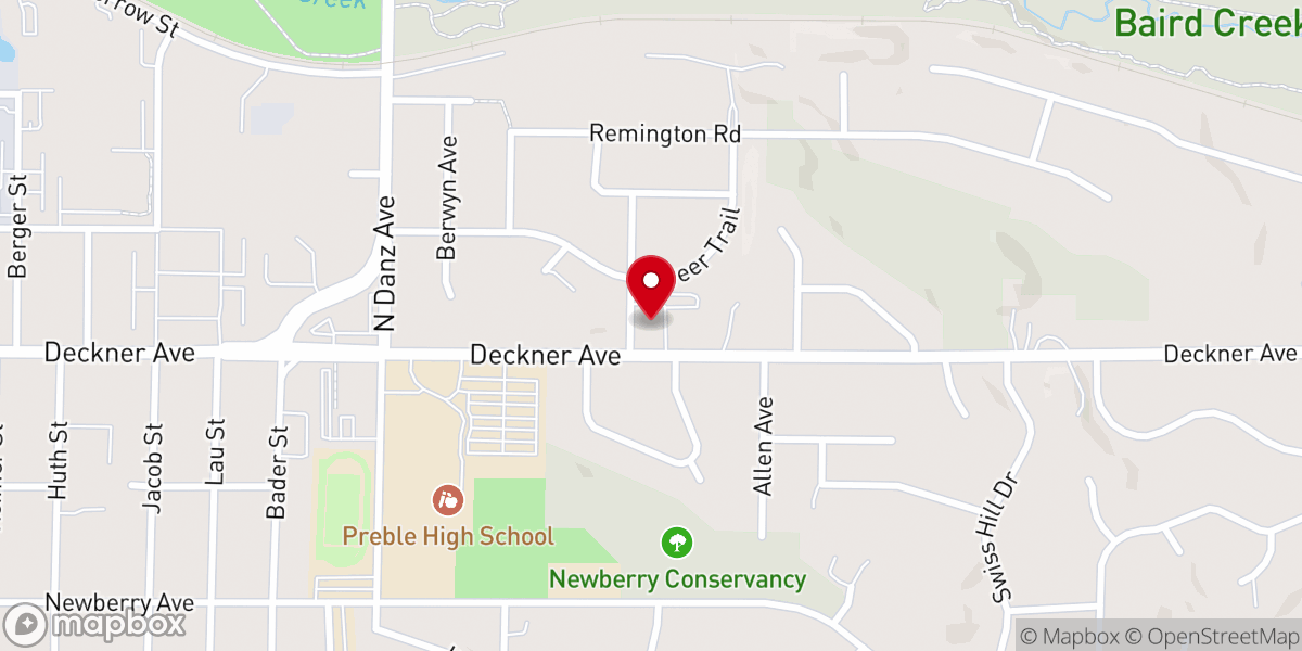 Map showing location of New Hope Presbyterian Church