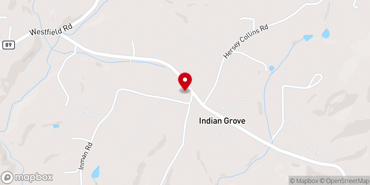 Map showing location of Loves Grove Primitive Baptist Church