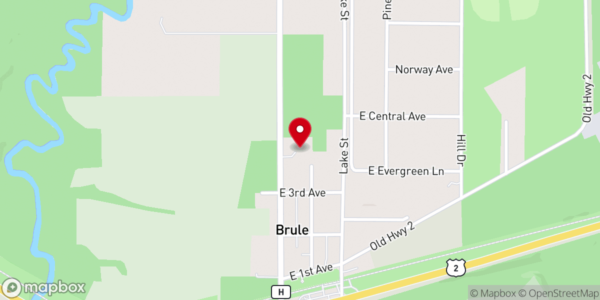 Map showing location of Brule Fire Hall
