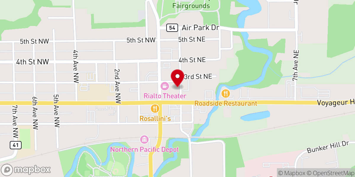 Map showing location of Aitkin Community Church