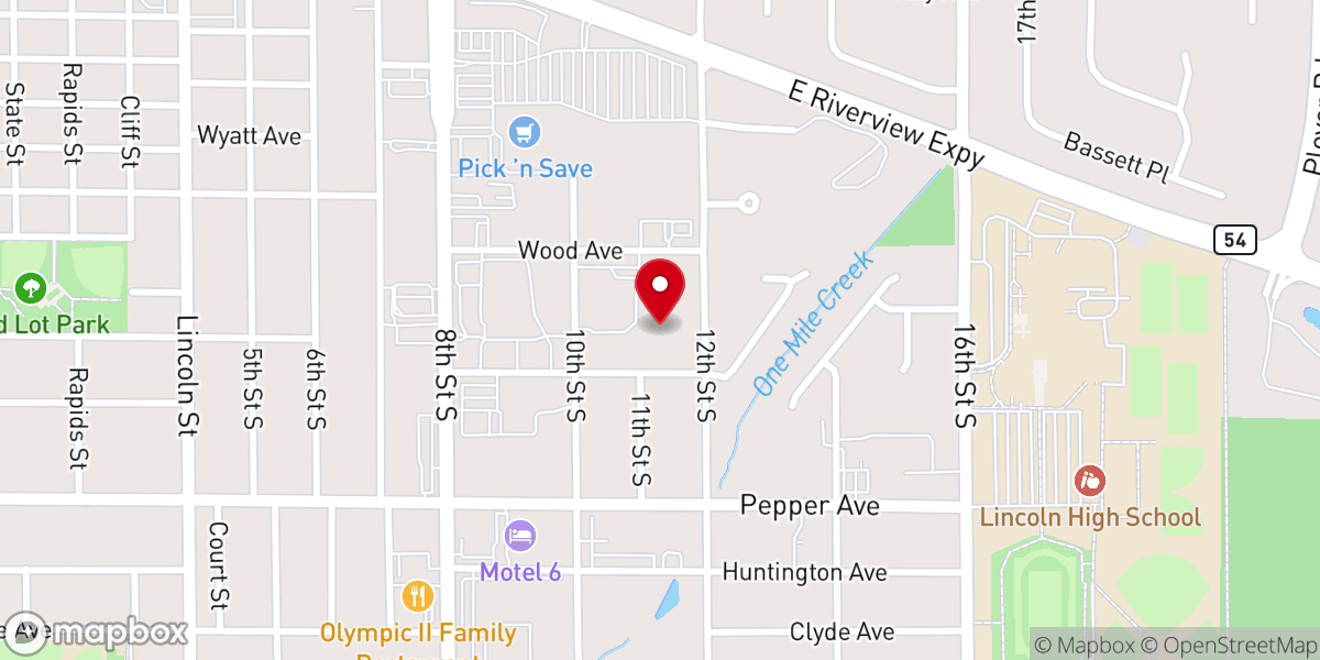 Map showing location of St. Luke's Lutheran Church