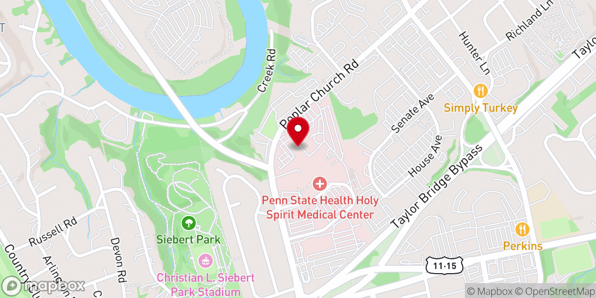 Map showing location of Penn State Health Medical Arts Building - Primary Care