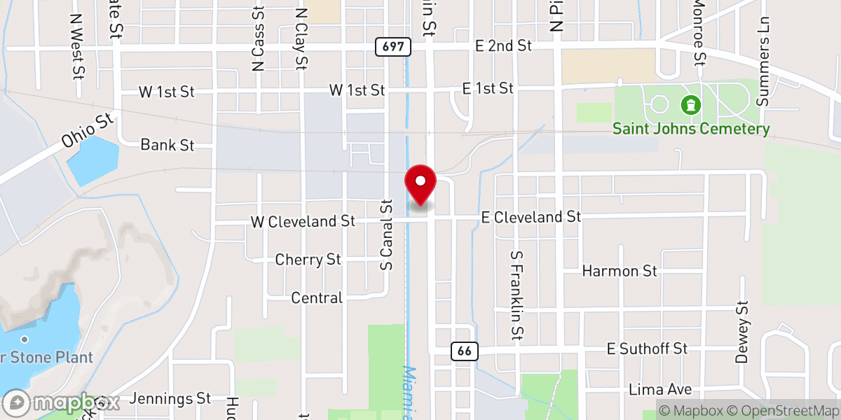 Map showing location of Delphos Seventh Day Hispanic Churc