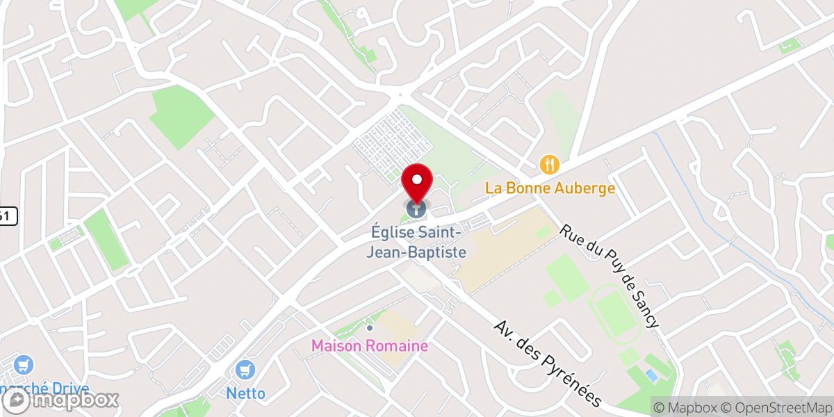 Map showing location of Église Saint-Jean-Baptiste de L'Union