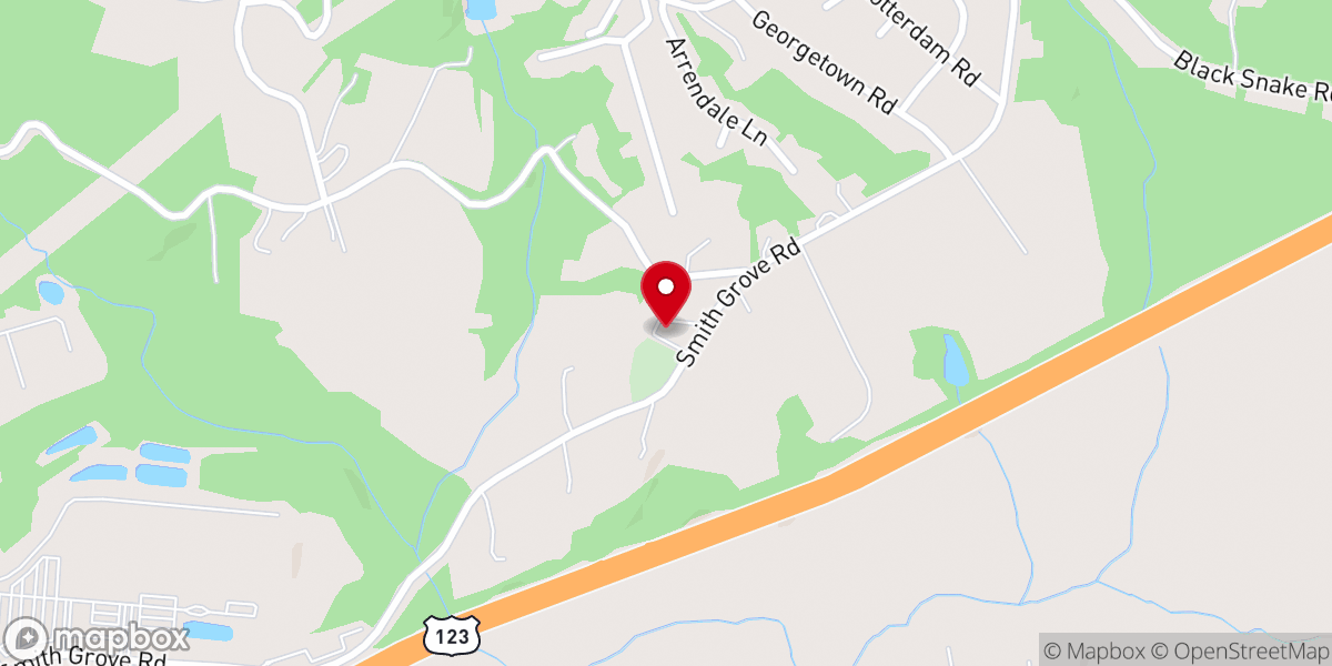 Map showing location of Smith Grove Baptist Church