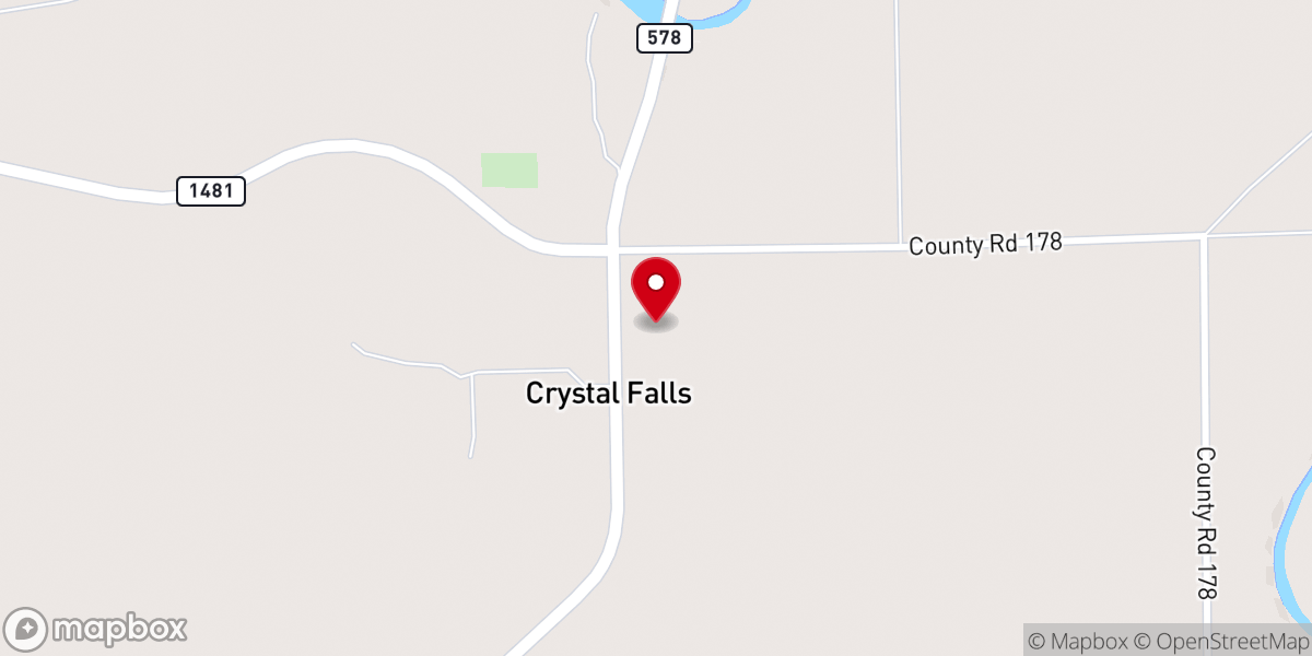 Map showing location of Crystal Falls Church