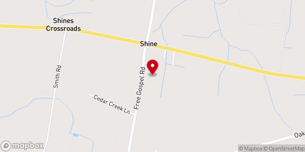 Map showing location of Free Gospel Church