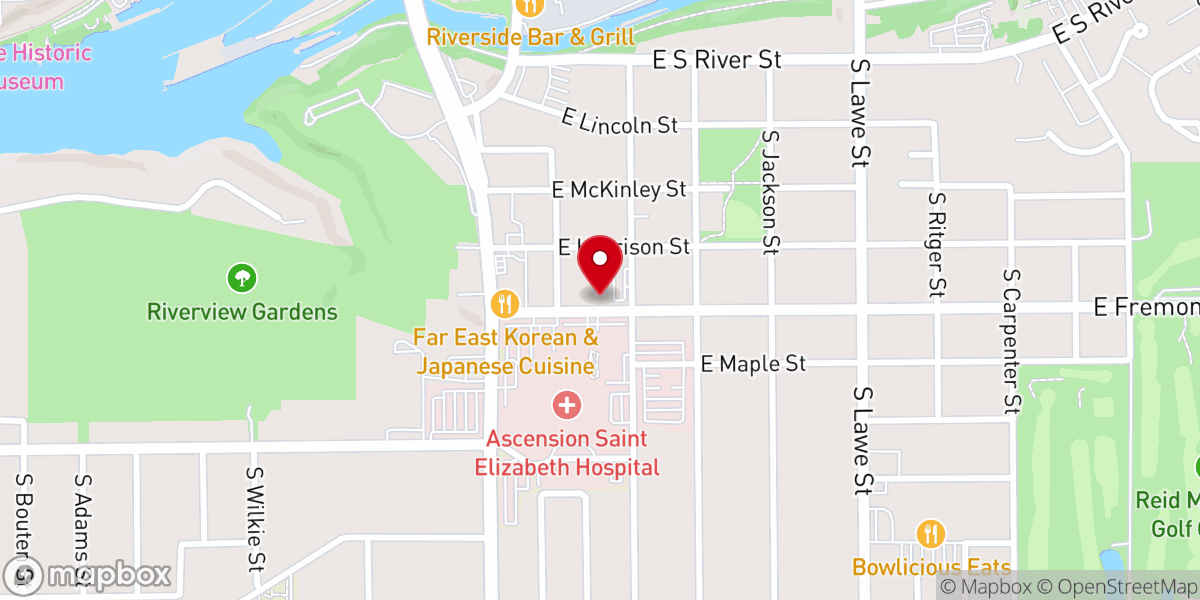 Map showing location of Sacred Heart Parish