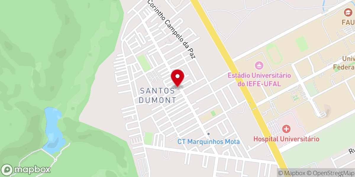 Map showing location of Igreja Universal Santos Dumont