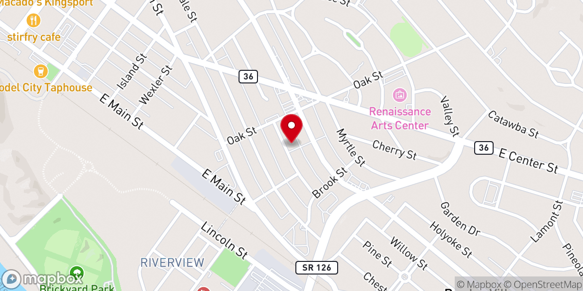 Map showing location of Bethel African Methodist Episcopal Zion Church