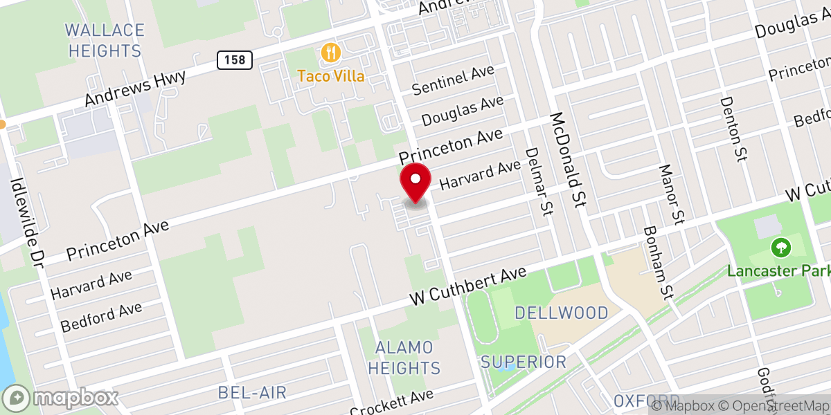 Map showing location of Alamo Heights Baptist Church