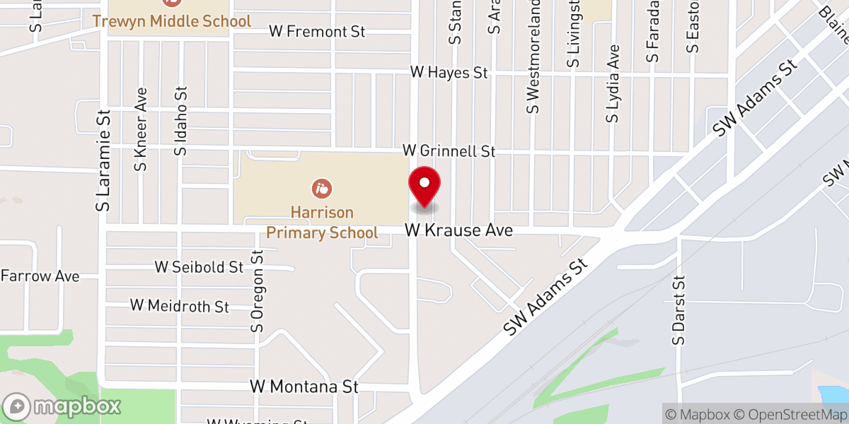 Map showing location of Agape Baptist Church