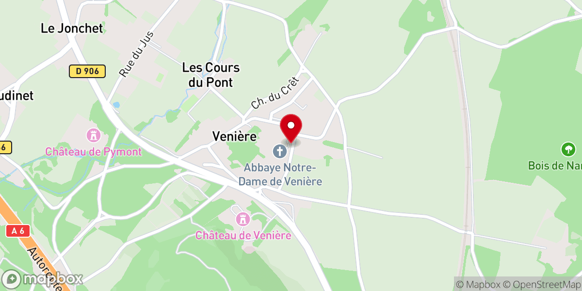 Map showing location of Abbaye Notre-Dame-de-Venière