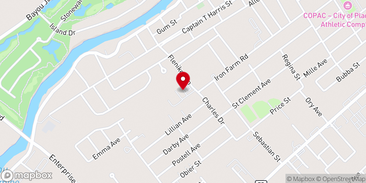 Map showing location of Higher Grounds International Worship Center - Plaquemine Campus