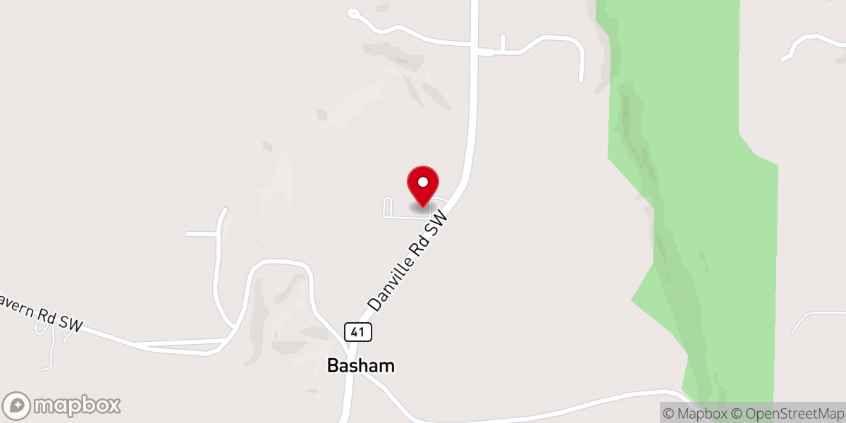 Map showing location of Fairview Baptist Church
