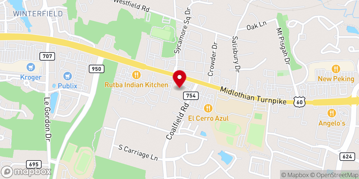 Map showing location of Winfree Church