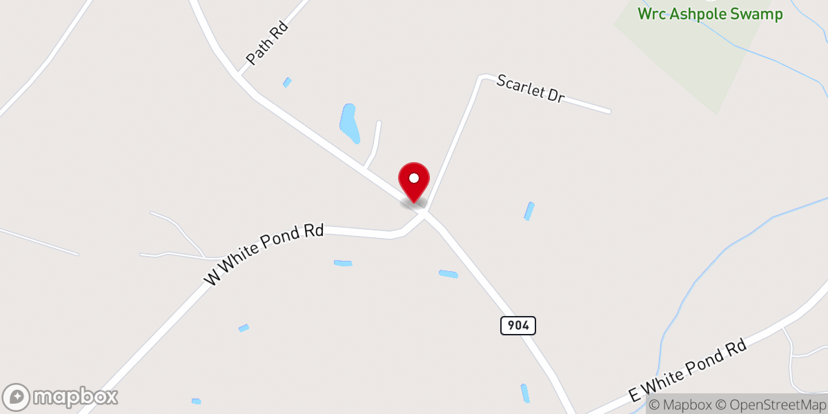 Map showing location of Five Forks Baptist Church