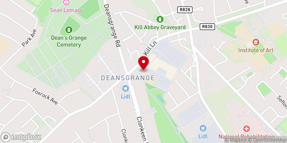 Map showing location of Kill o the Grange Parish Church, Church of Ireland