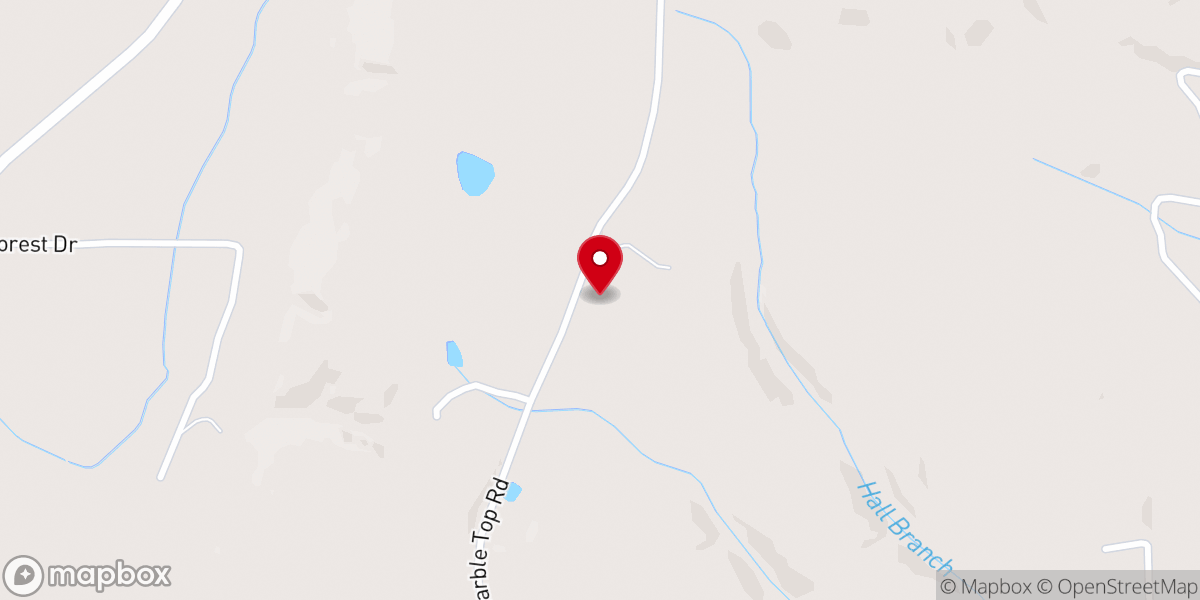 Map showing location of Marble Top Baptist Church