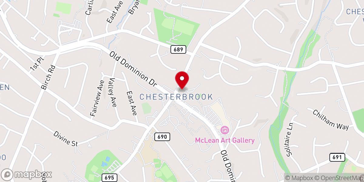 Map showing location of Chesterbrook Methodist Church