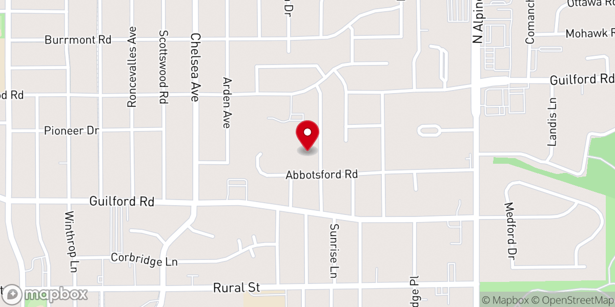 Map showing location of Crossroads Christian Fellowship