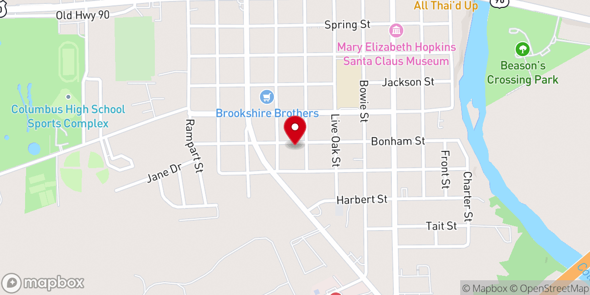 Map showing location of Booker Memorial Temple
