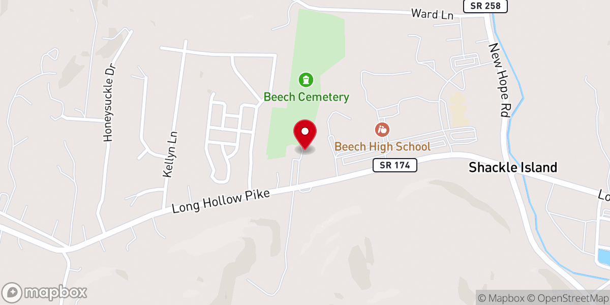 Map showing location of Beech Cumberland Presbyterian