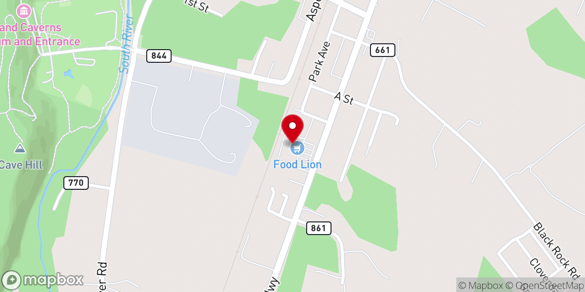 Map showing location of Food Lion