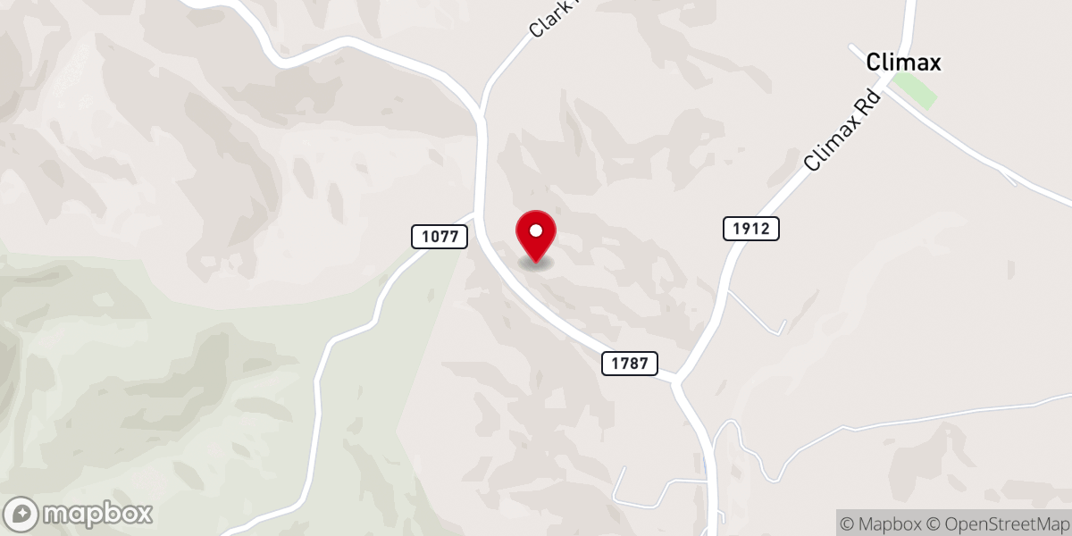 Map showing location of Climax Holiness Church