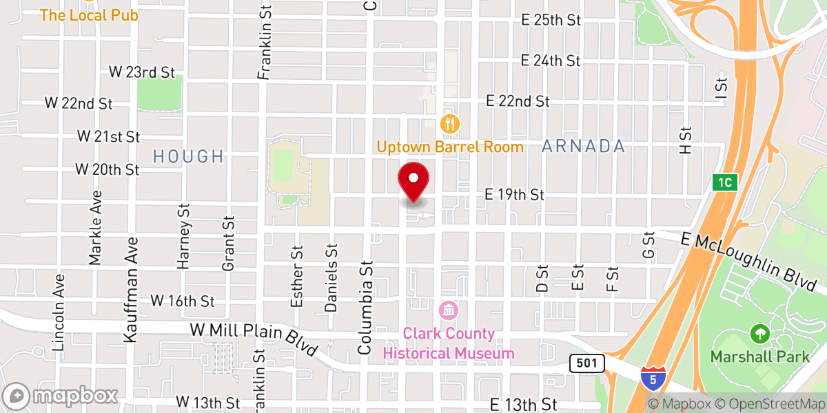 Map showing location of First Christian Church Disciples of Christ Church