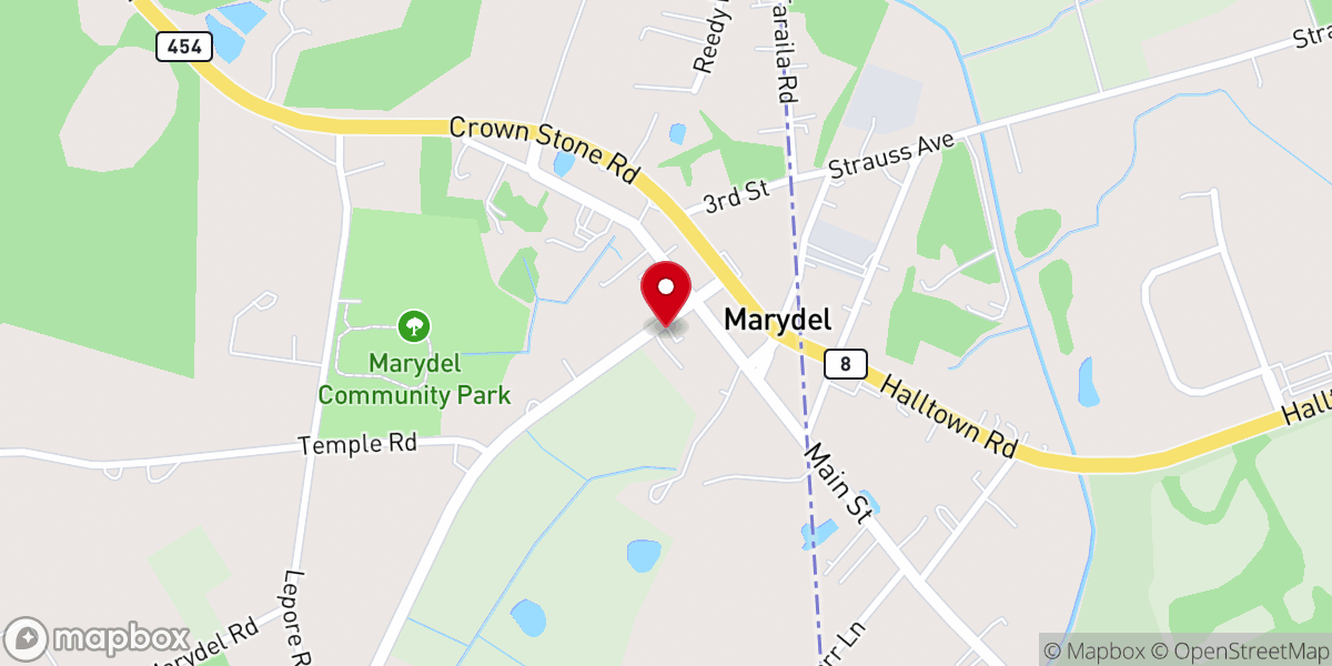 Map showing location of Calvary United Methodist Church Marydel
