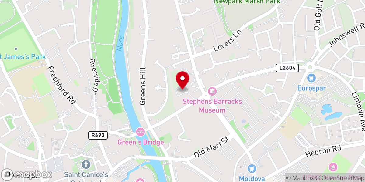 Map showing location of Kilkenny Presbyterian Church
