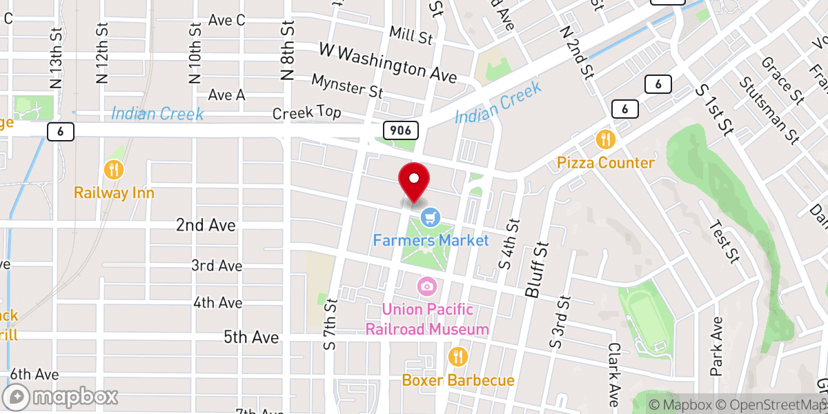 Map showing location of Ridgecrest Baptist Church